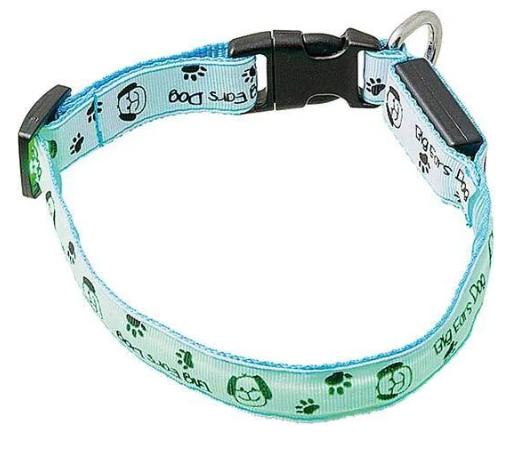 VIPet Ошейник светящийся с USB-зарядкой Собачки и лапки 2х40-50 см