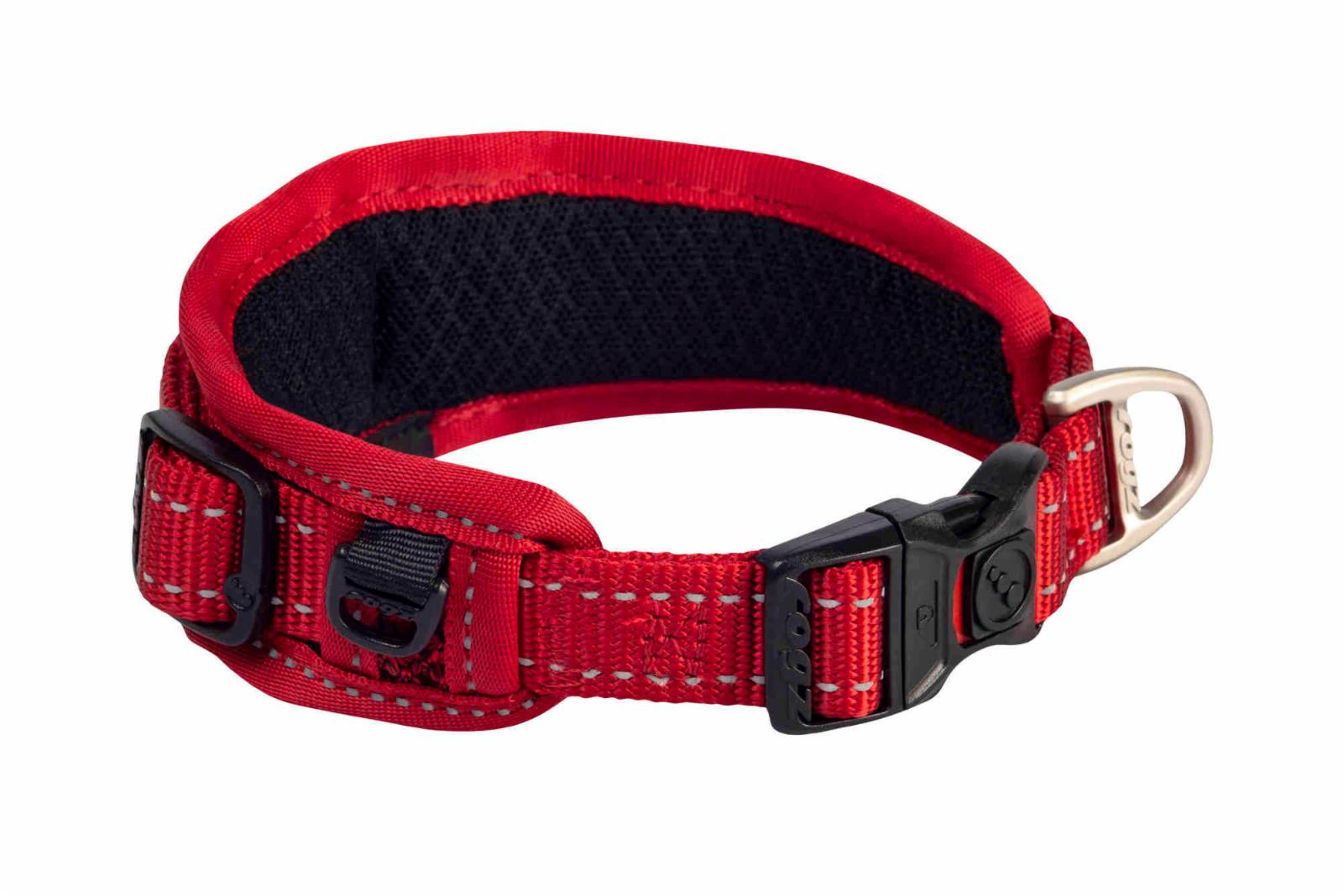 Rogz Ошейник с комфортной посадкой серия Utility размер L обхват 30-42 см красный CLASSIC COLLAR PADDED HBP06C 0,085 кг 38265