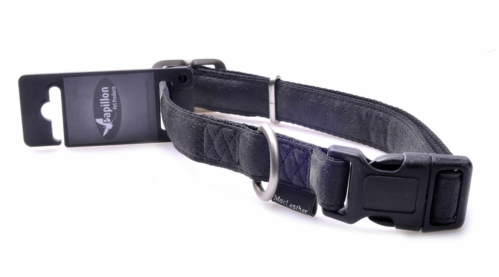 Papillon  Ошейник искусственная кожа 10мм-20-33см черный (Adjustable collar 10 mm x 20 - 33 cm Mac Leather colour black) 170281 0,020 кг 18532.33