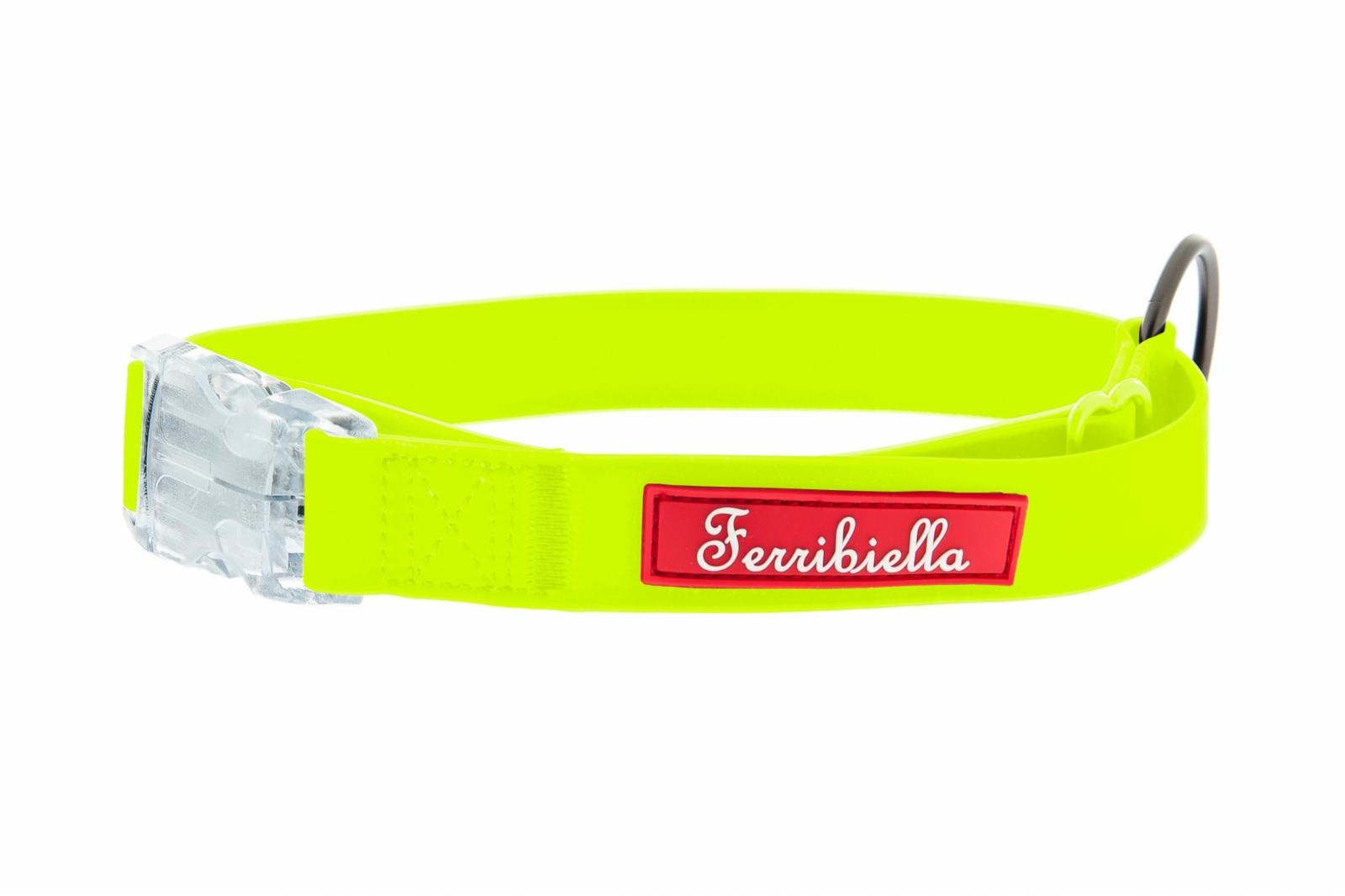 Ferribiella аксессуары Cветящийся тонкий силиконовый ошейник желтый 2X30-50 см (COLLARE FUN FLAT 2X30-50CM GIALLO) HI726-G 0,300 кг 47220