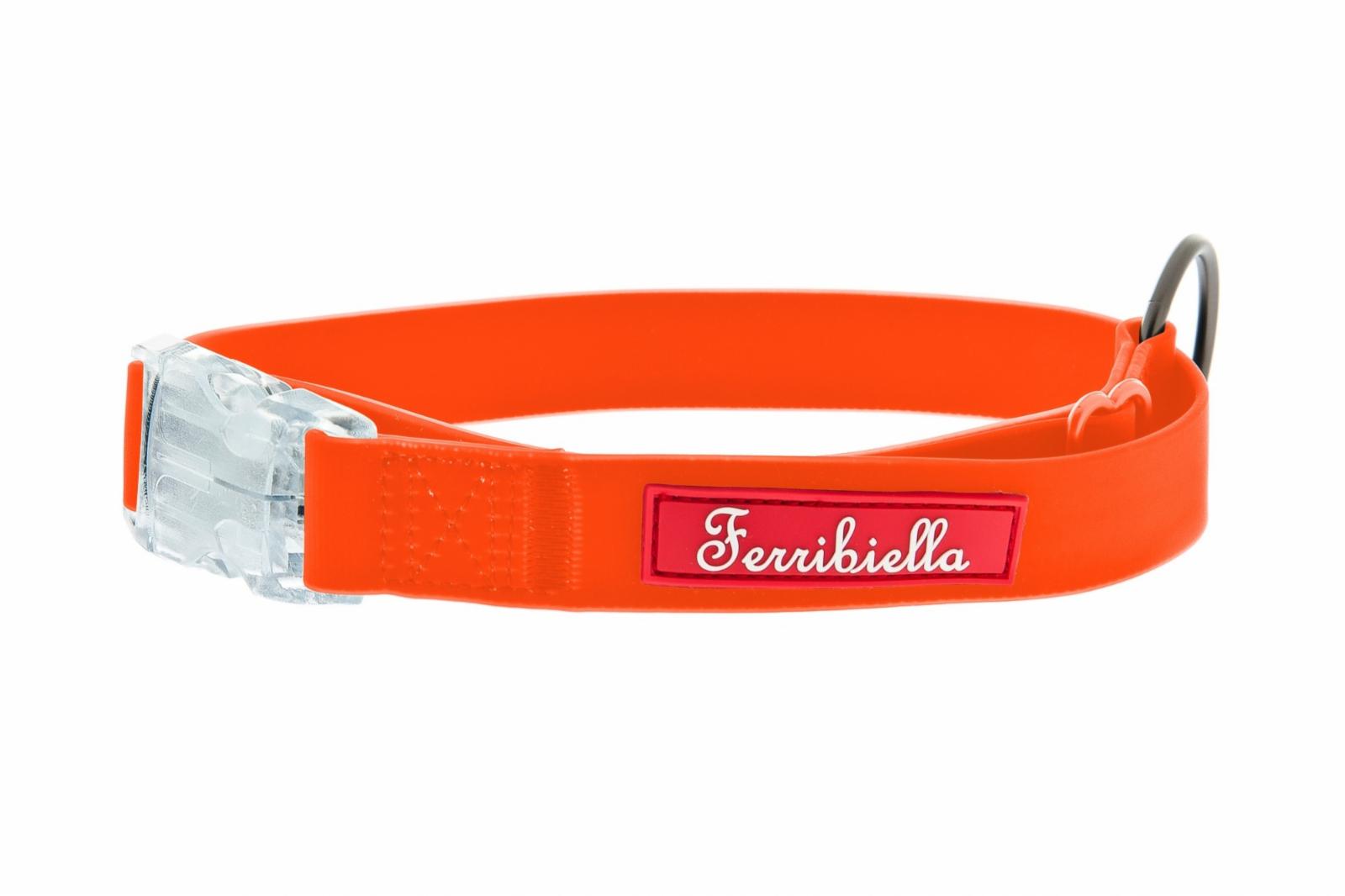 Ferribiella аксессуары Cветящийся тонкий силиконовый ошейник оранжевый 2X30-50 см (COLLARE FUN FLAT 2X30-50CM ARANCIONE) HI726-AR 0,300 кг 47217
