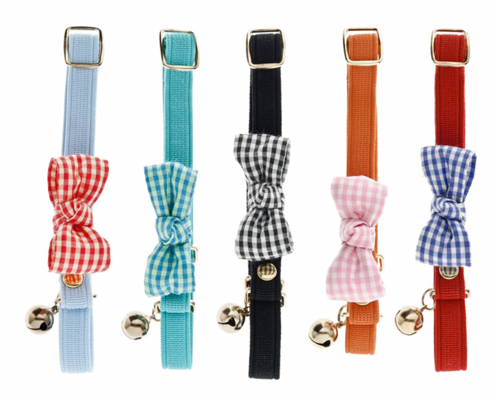 Ferribiella аксессуары Ошейник для кошки с бантом Клетка RIBBON CAT COLLAR VICHY 10PCS. CAN907 0,100 кг 60319