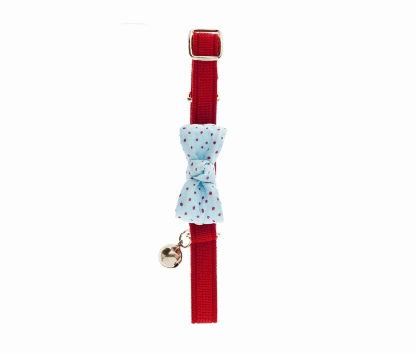 Ferribiella аксессуары Ошейник для кошки с бантом Горошек RIBBON CAT COLLAR POIS 10PCS. CAN909 0,100 кг 60320