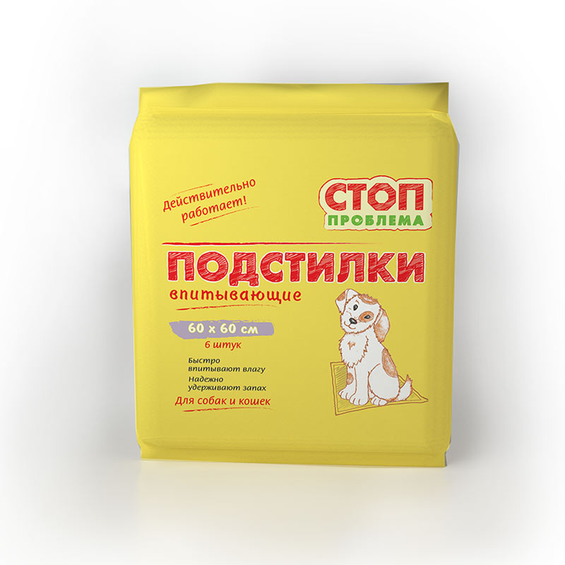 Экопром S205 СТОП проблема Подстилки впитывающие для собак и кошек 60*60*6шт
