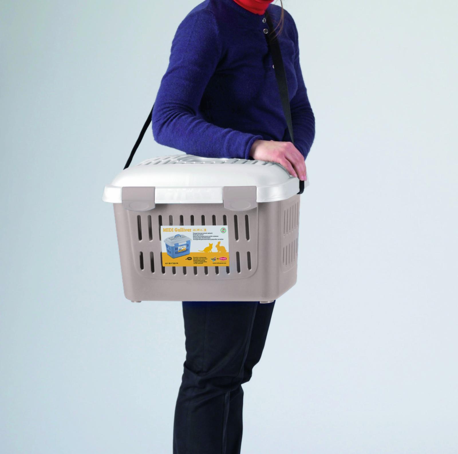 Stefanplast Переноска MIDI Gulliver Синяя (до 5кг) 45*33*33см (TRASPORTINO MIDI GULLIVER BLU ACCIAIOBIANCO) 96176 96176 1.056 кг 48681
