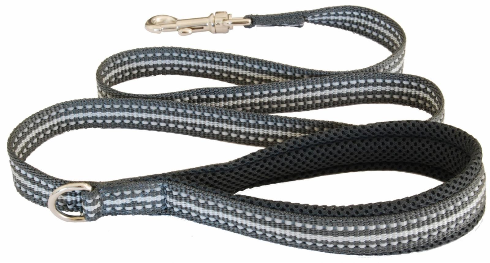 Cortina Мягкий светоотражающий поводок черныйсерый 20mm x 1,2m  (LEASH BLACK GRIGIO SZ 46) C300BG060 0.075 кг 48493