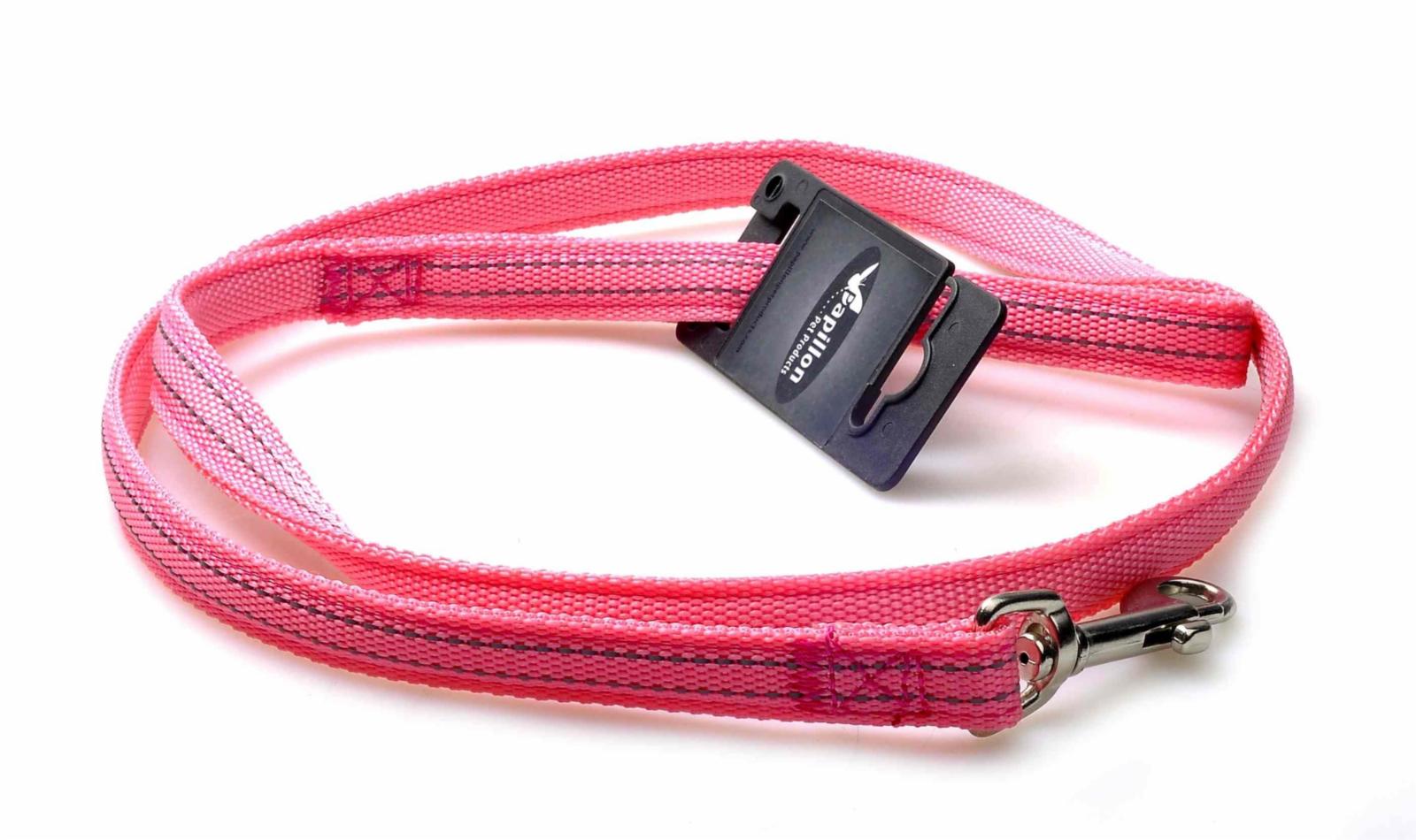 Papillon  Светоотражающий тренировочный поводок 15мм-200см розовый (Reflective nylon training lead 15 mm x 200 cm colour pink) 170531  0,133 кг 18567.15