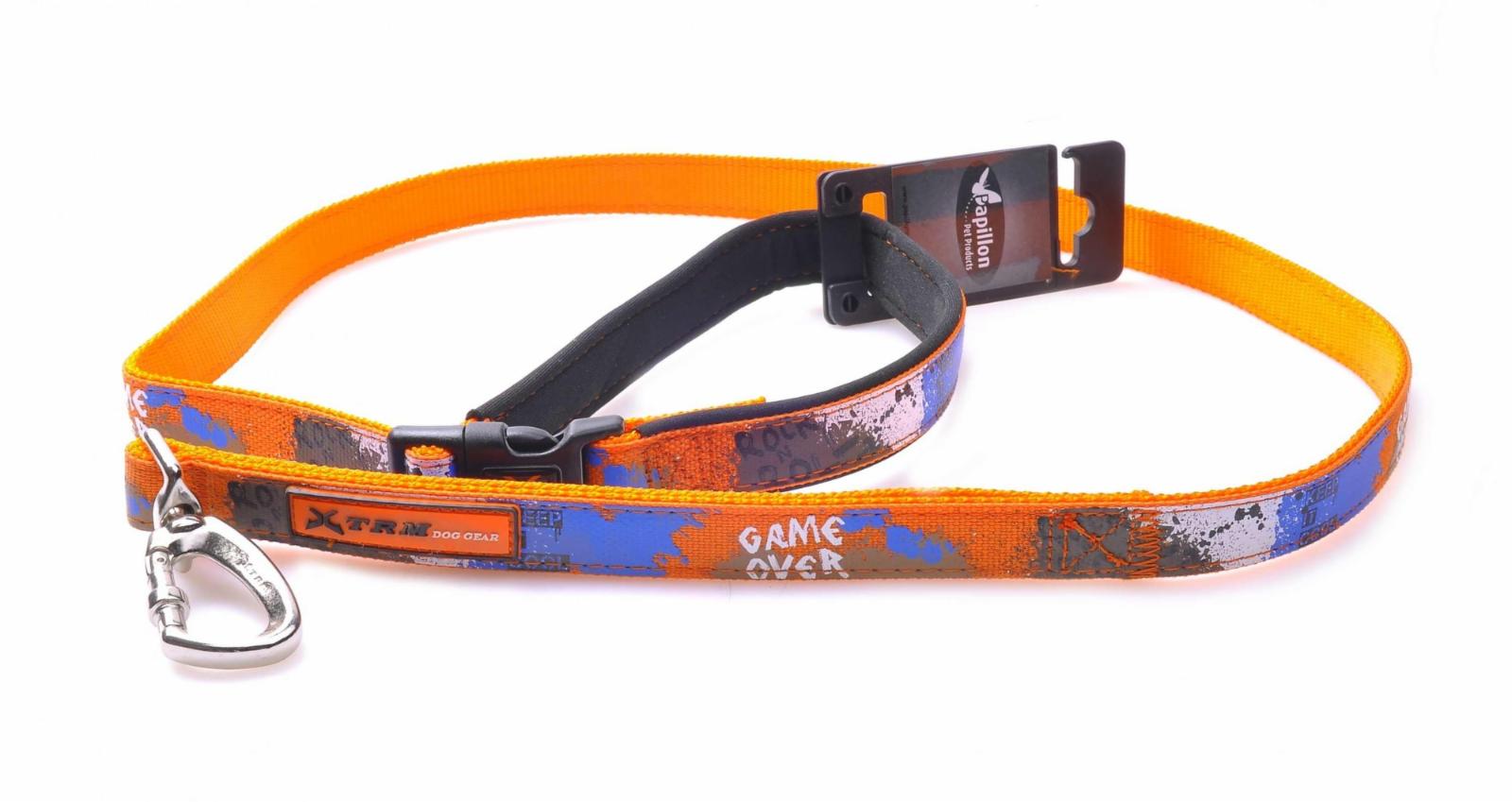 Papillon  Нейлоновый поводок Рок-н-ролл 20мм-120см оранжевый (Nylon lead 20 mm x 120 cm X-TRM Rock-N-Roll colour orange) 170363  0,130 кг 18545.20