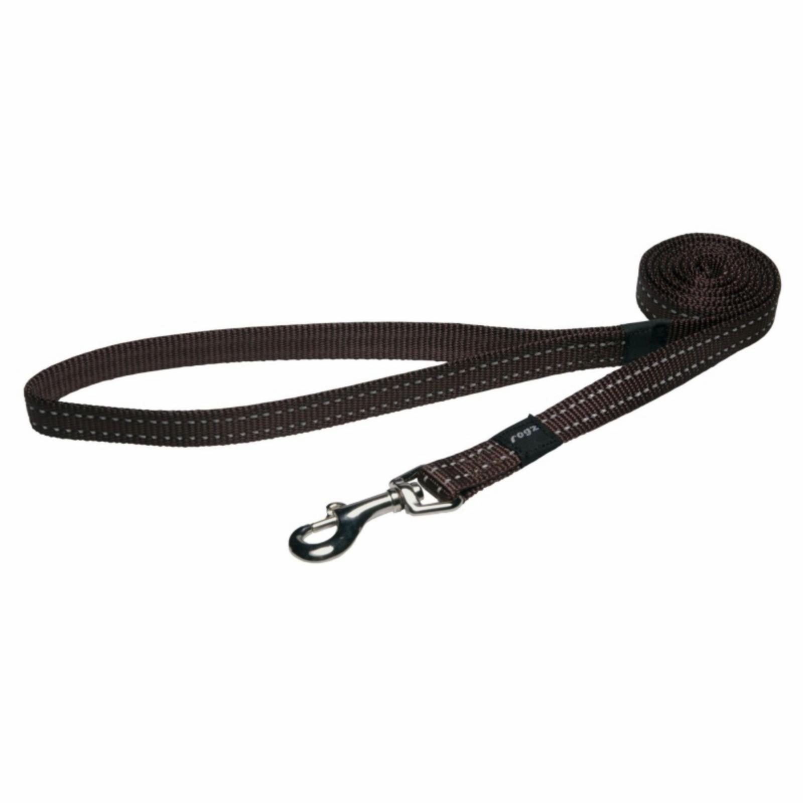 Rogz Удлиненный поводок серия Utility размер M ширина 1,6 см длина 1,8м  шоколадный (FIXED LONG LEAD) HLL11J 0,090 кг 47483