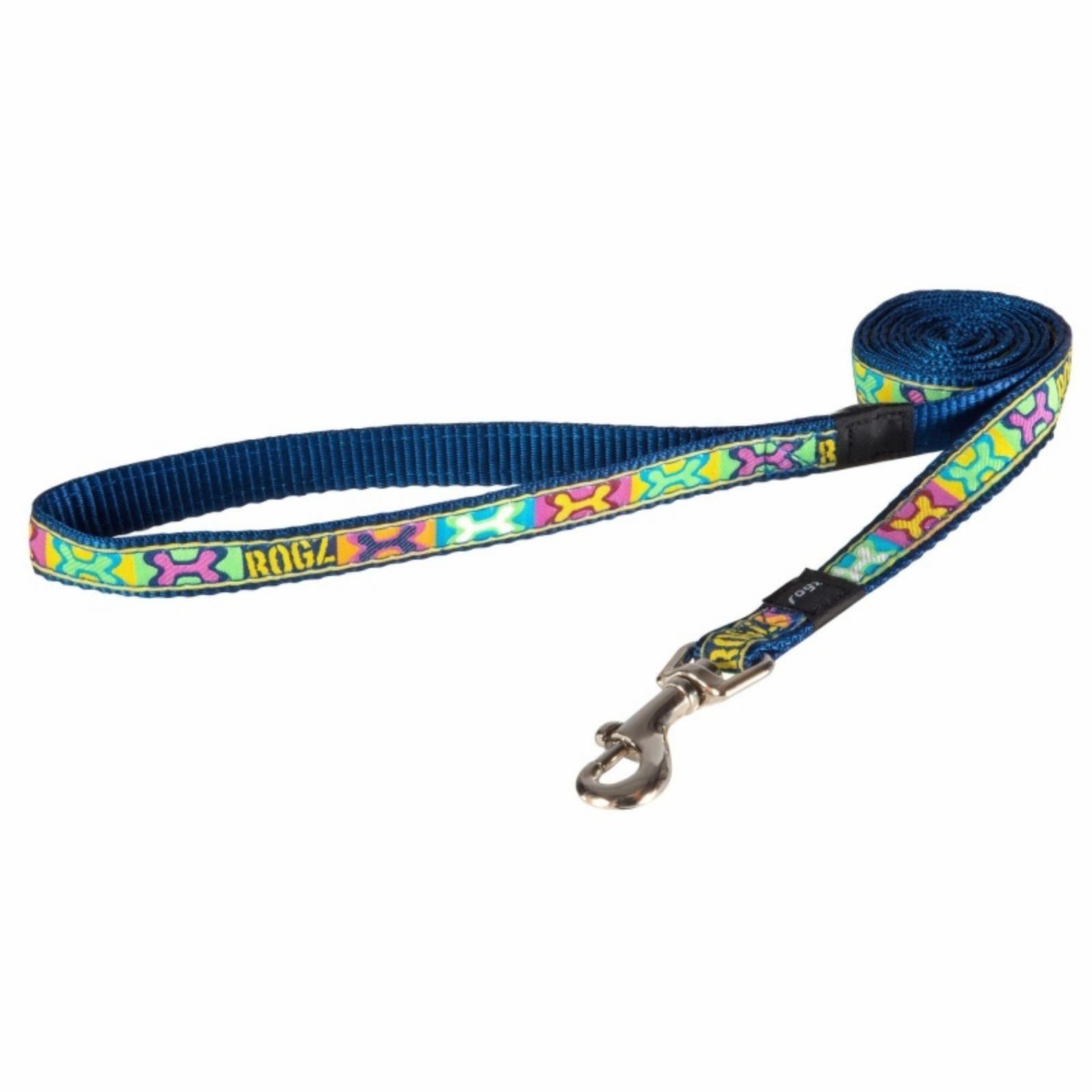 Rogz  Удлиненный поводок серия Fancy dress размер XL ширина 2,5 см длина 1,8м  Поп-арт (FIXED LONG LEAD) HLL02BW 0,160 кг 47957