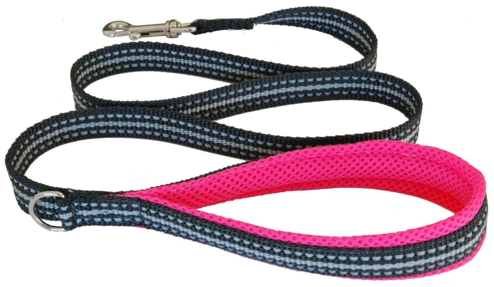 Cortina Мягкий светоотражающий поводок неоновый розовый 20mm x 1,2m  (LEASH PINK FLUO SZ 46) C300PF060 0.075 кг 48502