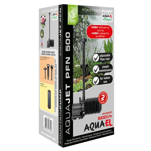 Насос фонтанный AQUAEL AQUAJET PFN 500 с губкой (500 лч, 4.4 Вт, h = 0.7 м)