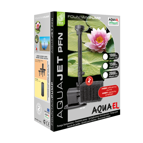 Насос фонтанный AQUAEL AQUAJET PFN 1500 с губкой (1500 лч, 22 Вт, h = 1.6 м)