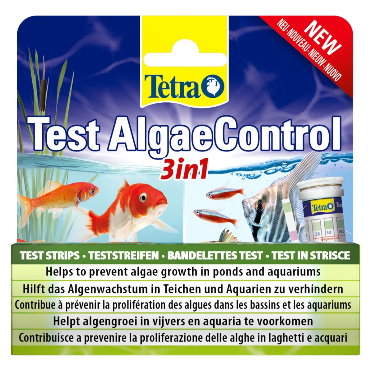  Tetratest AlgaeControl 3in1 (25полосок) Тест-полоски на: фосфаты PO4, нитраты NO3, карбонатную жесткость KH, 299078