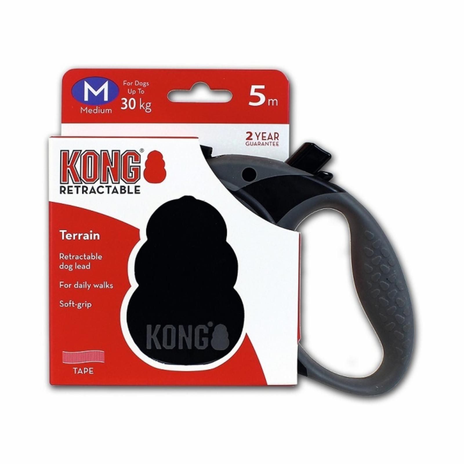 Kong рулетки  Рулетка для собак TerrainM (до 30 кг)черная лента 5 метров 150308 0,35 кг 44023