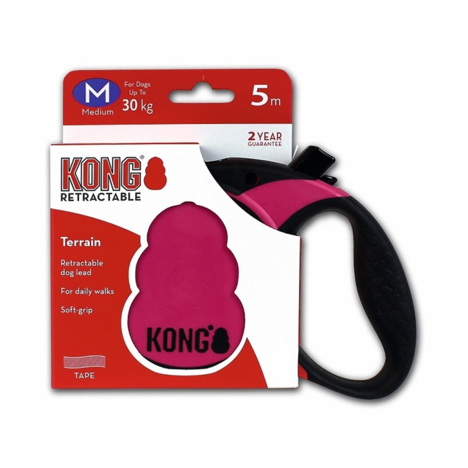 Kong рулетки  Рулетка для собак Terrain XS (до 12 кг) фуксия лента 3 метра 150131 0,168 кг 44030
