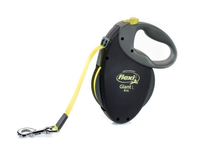flexi Рулетка-ремень для собак крупных пород до 50кг 8м (GIANT L Neon tape) черная+неон 0,610 кг 14089.l8