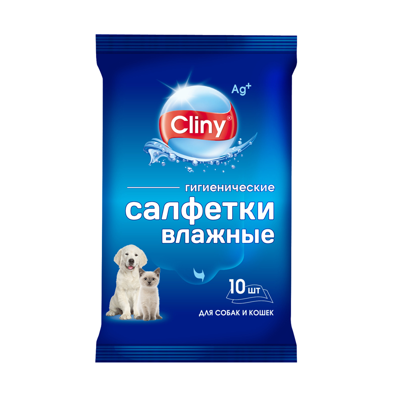 Cliny Влажные салфетки антибактериальные с ионами серебра 10шт. K101 0.040 кг 34655