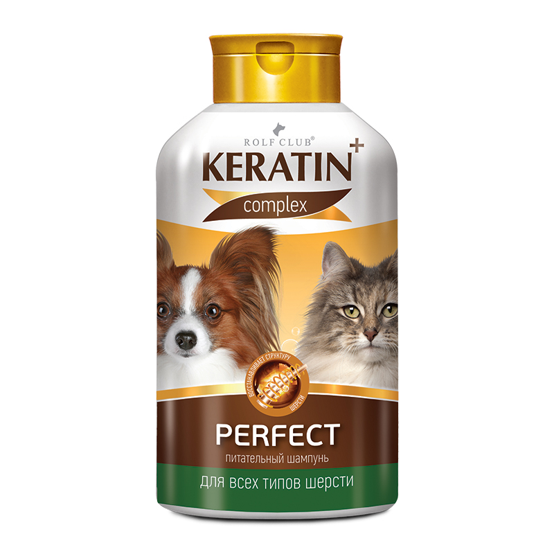 RolfClub KERATIN+ Perfect шампунь для кошек и собак, для всех типов шерсти 450 гр