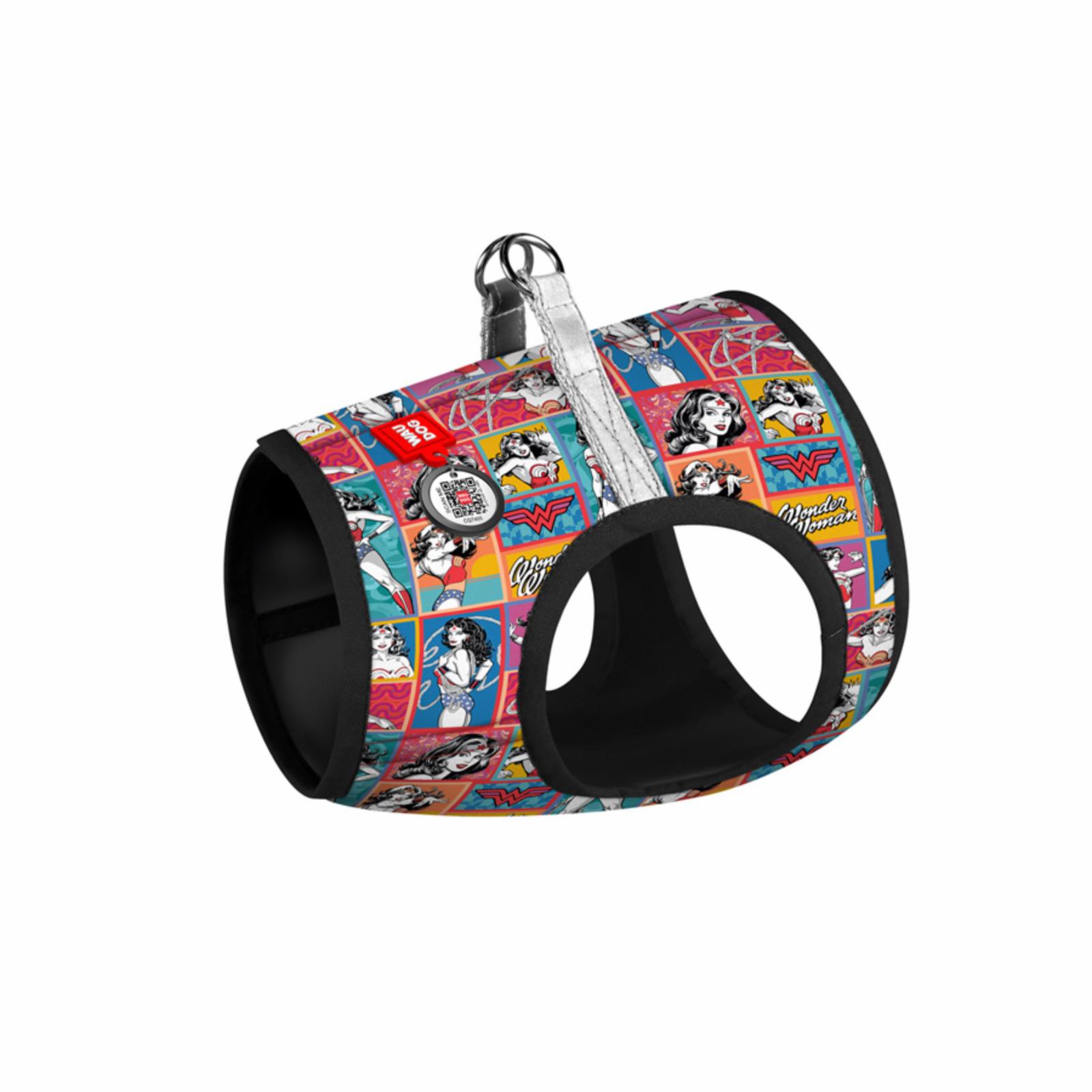 Waudog  Шлея для собак мягкая Clothes c QR паспортом рисунок Чудо-женщина комикс XS4 1004-4009 0.044 кг 56937