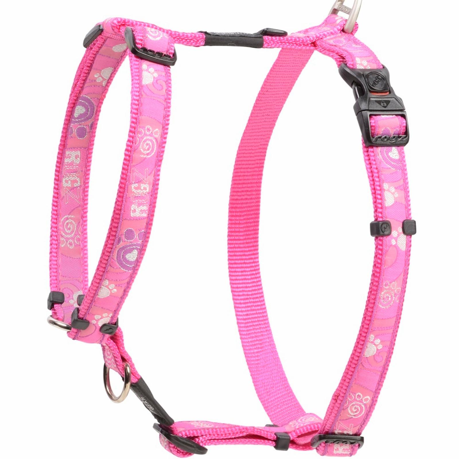 Rogz Шлейка серия Fancy dress размер M (32-52см) ширина 1,6 см  Розовая лапка (H-HARNESS) SJ12CA 0,060 кг 47975
