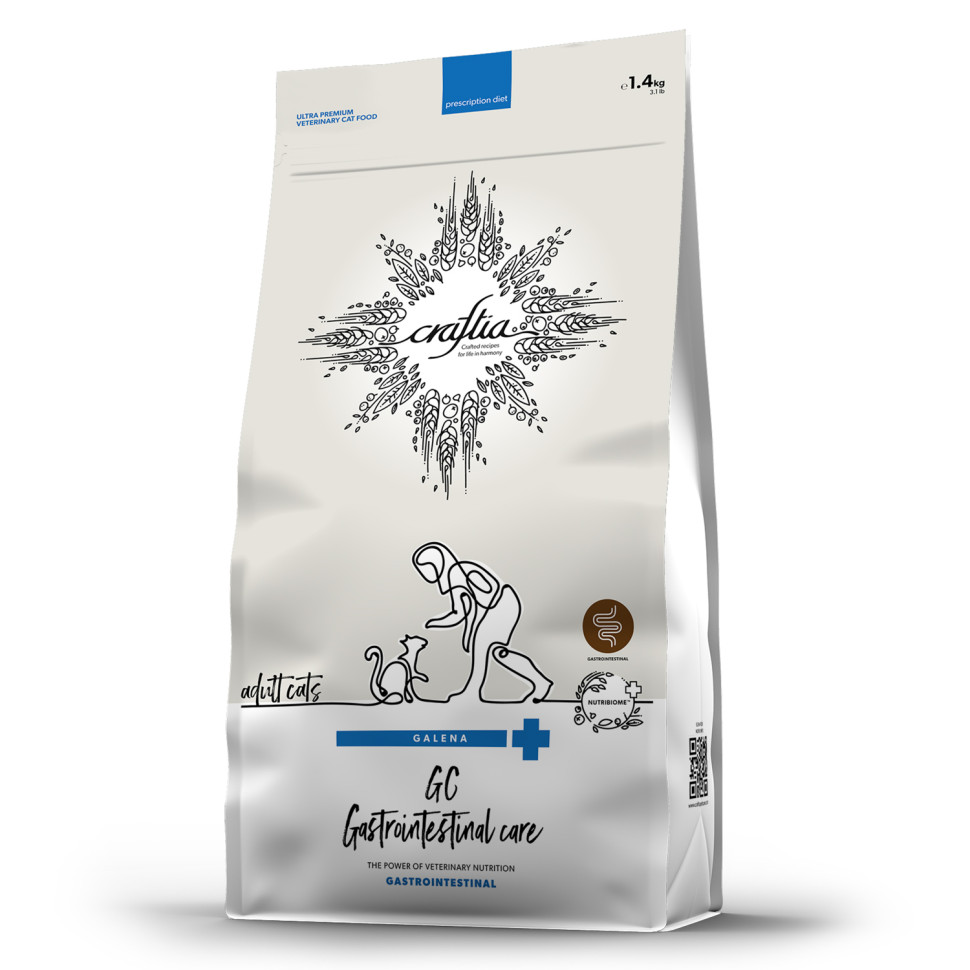         [36899]  Ветеринарная диета CRAFTIA GALENA CAT GASTROINTESTINAL CARE Гастроинтестинал для кошек при заболеваниях ЖКТ 1,4 кг, 36899