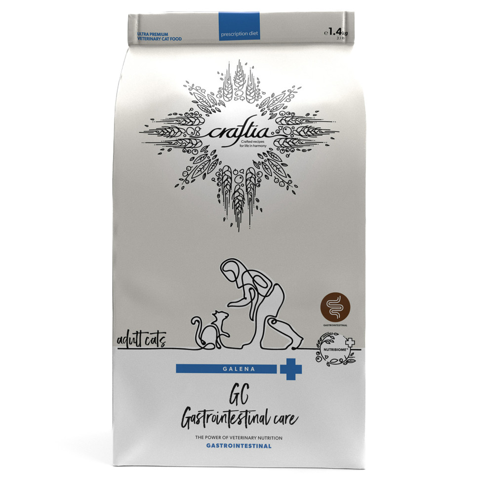         [36899]  Ветеринарная диета CRAFTIA GALENA CAT GASTROINTESTINAL CARE Гастроинтестинал для кошек при заболеваниях ЖКТ 1,4 кг, 36899
