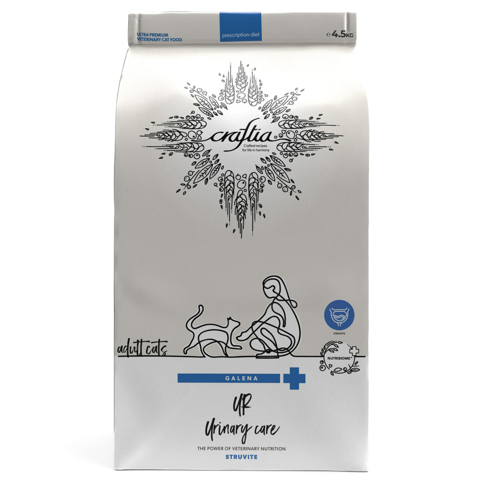 Ветеринарная диета CRAFTIA GALENA CAT URINARY CARE Уринари для кошек для растворения струвитных камней 4,5 кг, GAL5427955