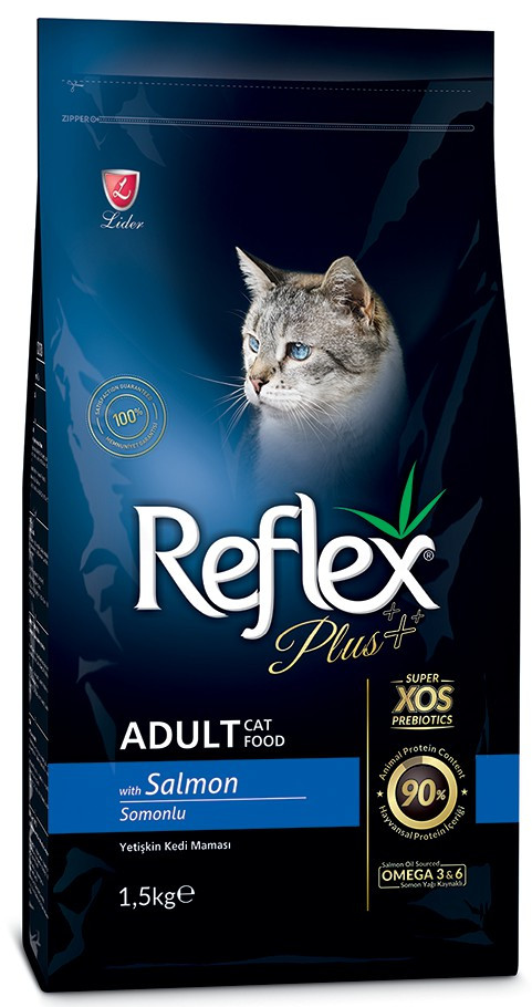 REFLEX PLUS Adult Cat Food Salmon 1,5 кг сухой корм для кошек с лососем 1х12, 87016