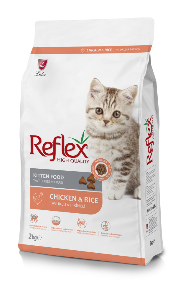 REFLEX Kitten Food Chicken and Rice 2 кг сухой корм для котят с курицей и рисом 1х12, 86981