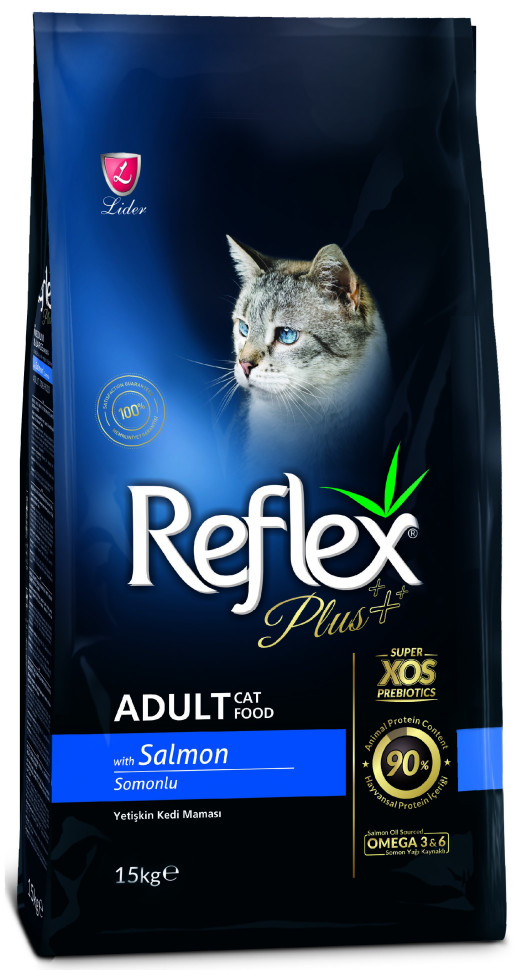 REFLEX PLUS Adult Cat Food Salmon 15 кг сухой корм для кошек с лососем, 87017