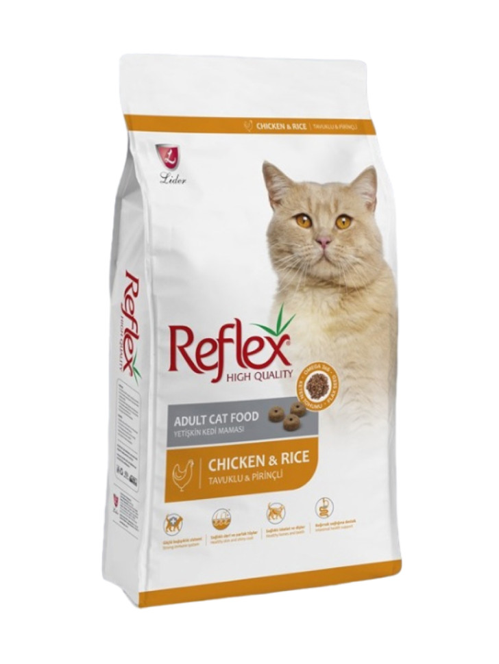 REFLEX Adult Cat Food Chicken and Rice 3 кг сухой корм для кошек с курицей и рисом 1х6, 86984