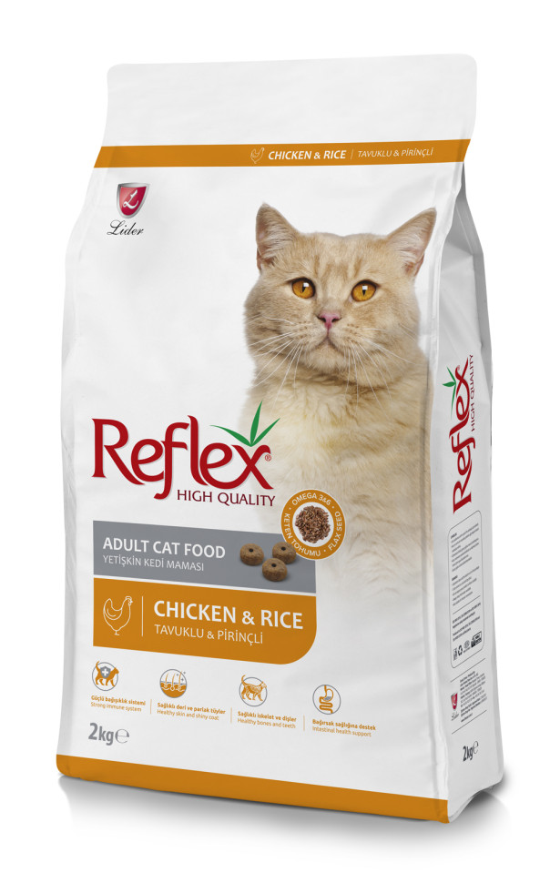 REFLEX Adult Cat Food Chicken and Rice 2 кг сухой корм для кошек с курицей и рисом 1х12, 86983