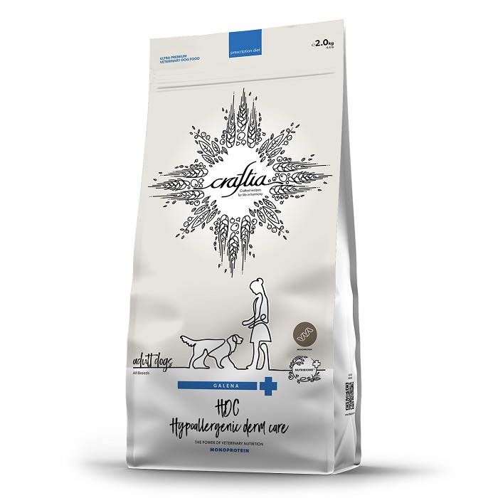 Ветеринарная диета CRAFTIA GALENA DOG HYPOALLERGENIC DERM CARE Гипоаллердженик для собак при пищевой аллергии и заболеваниях кожи 2 кг, GAL5428273, 24001001570