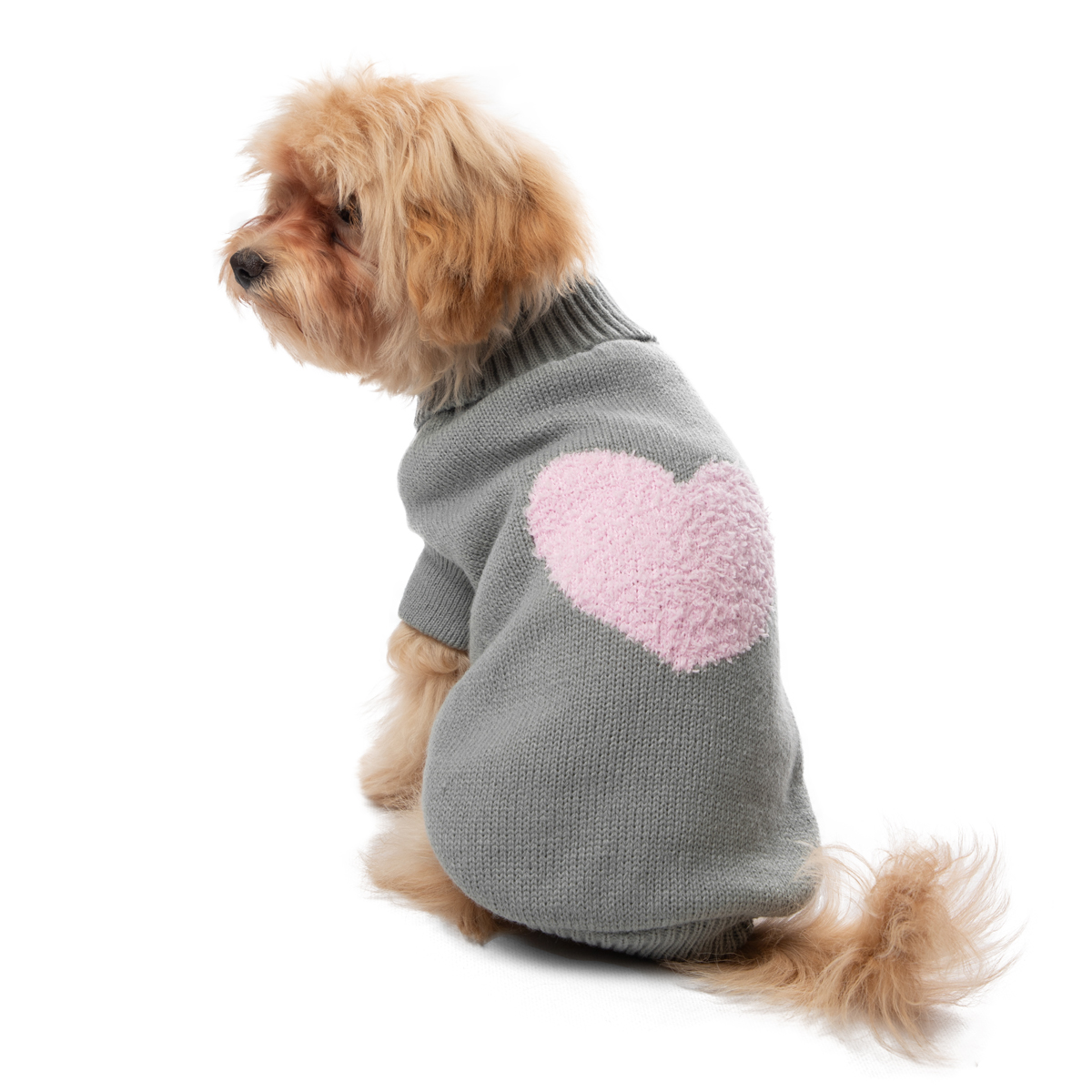 Gamma Свитер для животных Сердечко M серый дл.изделия по спине 30см, 12272052