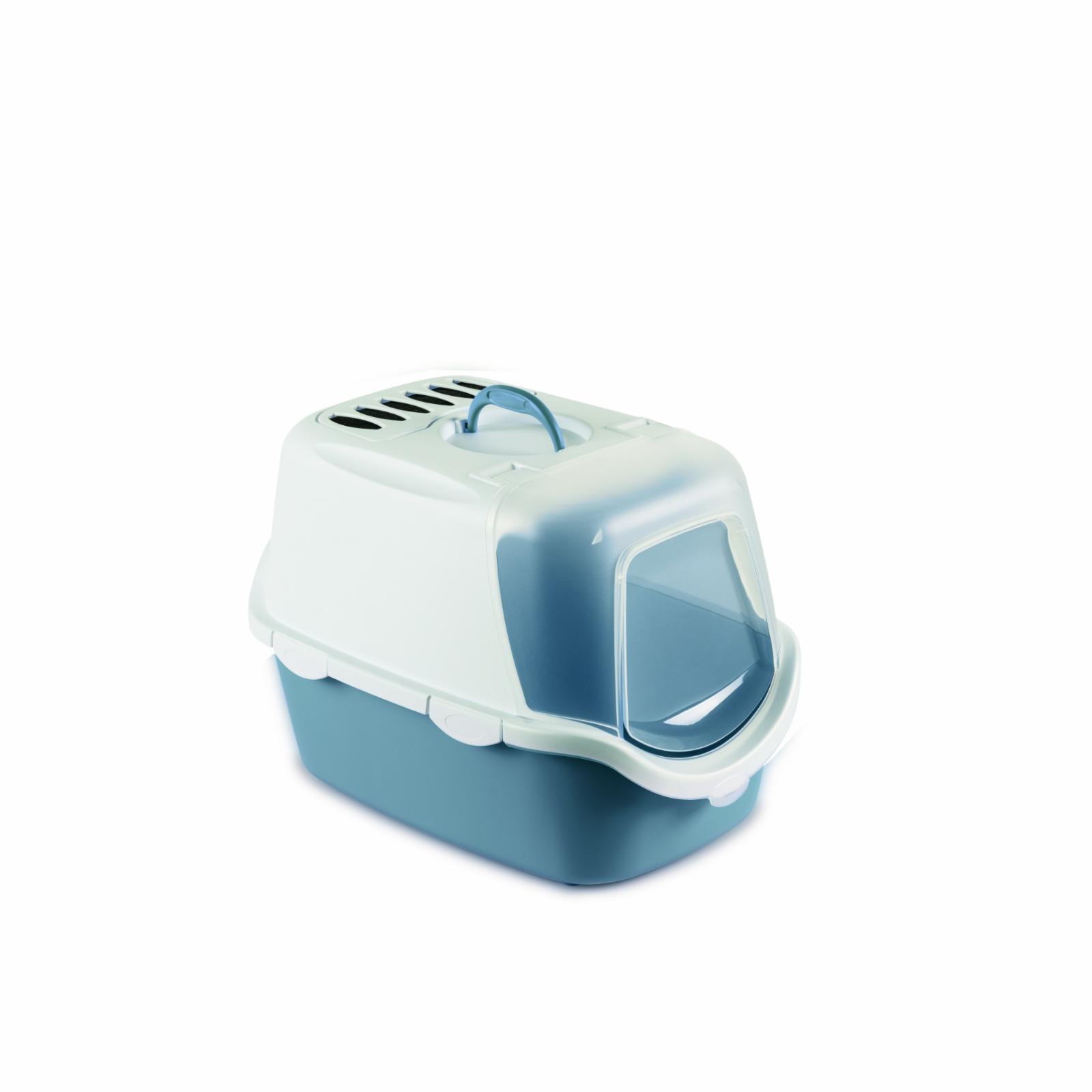 Stefanplast Туалет-Домик Cathy Easy Clean с угольным фильтром синий 56*40*40см (TOILETTE CATHY EASY CLEAN BLU ACCIAIOBIANCO) 98649 98649 1.603 кг 48700