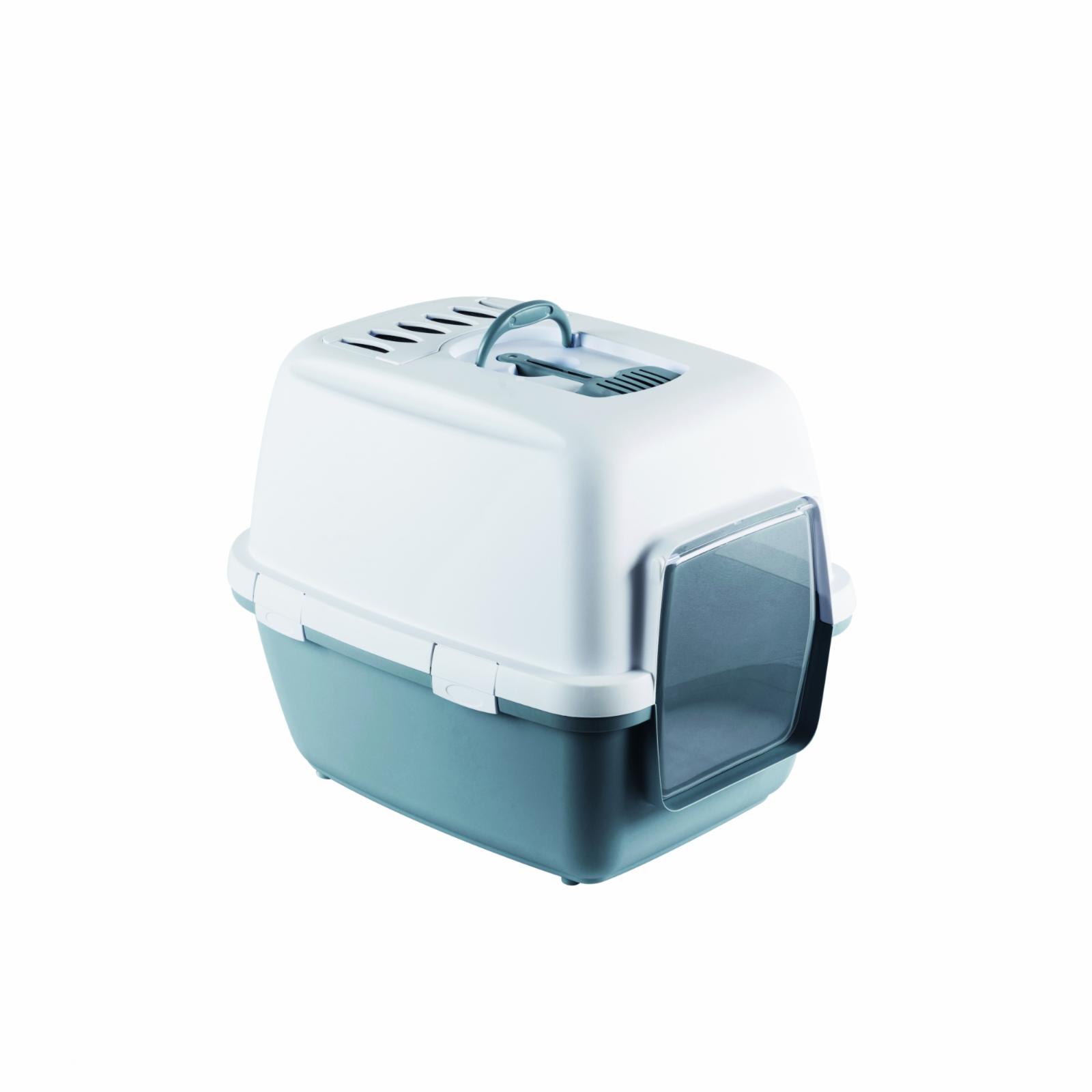 Stefanplast Туалет-домик Cathy Comfort с угольным фильтром и совочком синий 58х45х48см (TOILETTE CATHY COMFORT BLU ACCIAIOBIANCO) 97957 97957 2.050 кг 48702