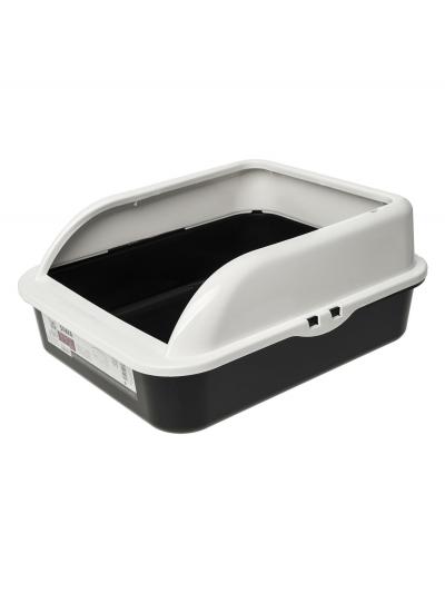 M-Pets туалет-лоток с высоким бортиком SIWA, черно-белый, 55.2x45.4x23 см, 