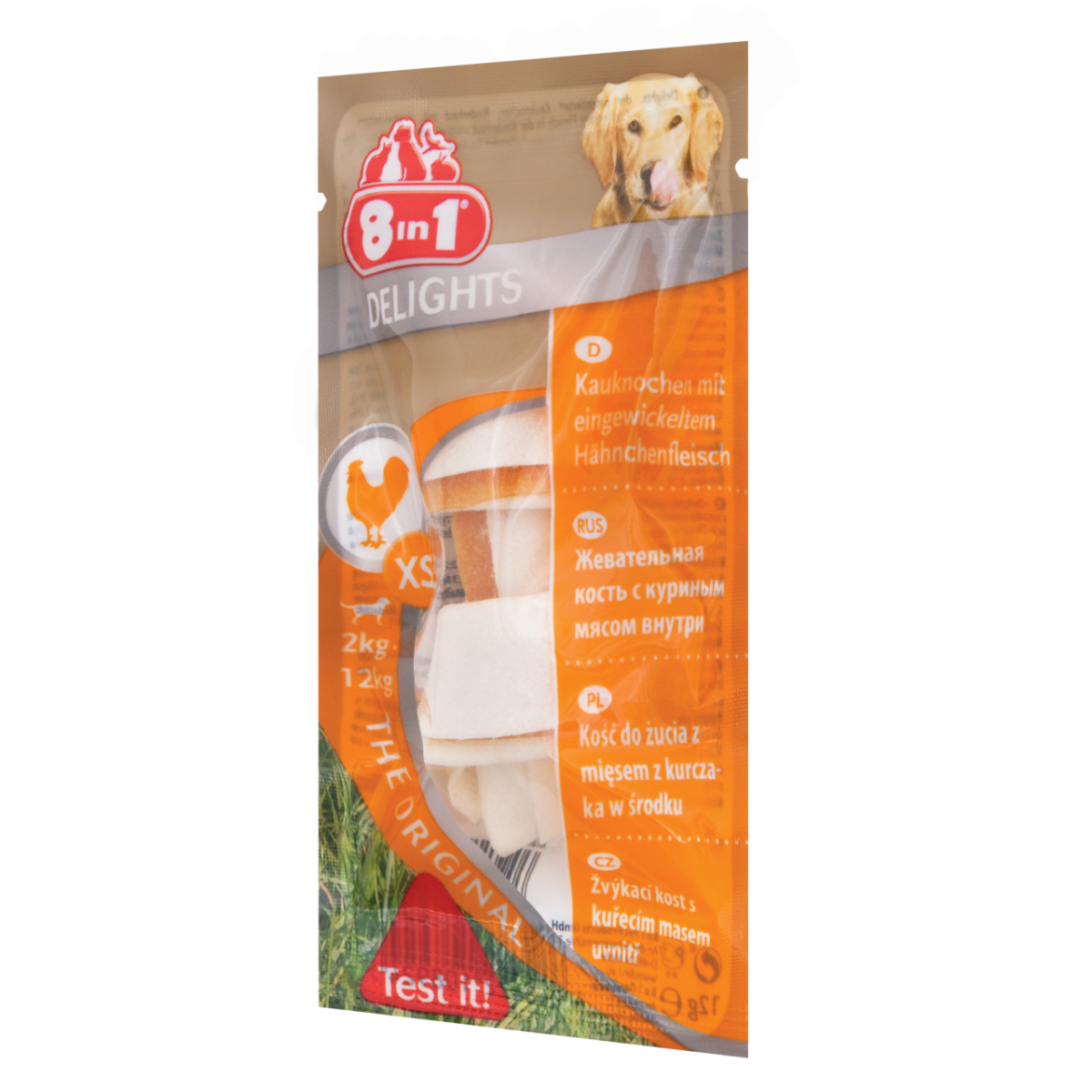 Косточка с куриным мясом 8in1 Delights Bone XS (7,5 см), 12 г,  для мелких собак
