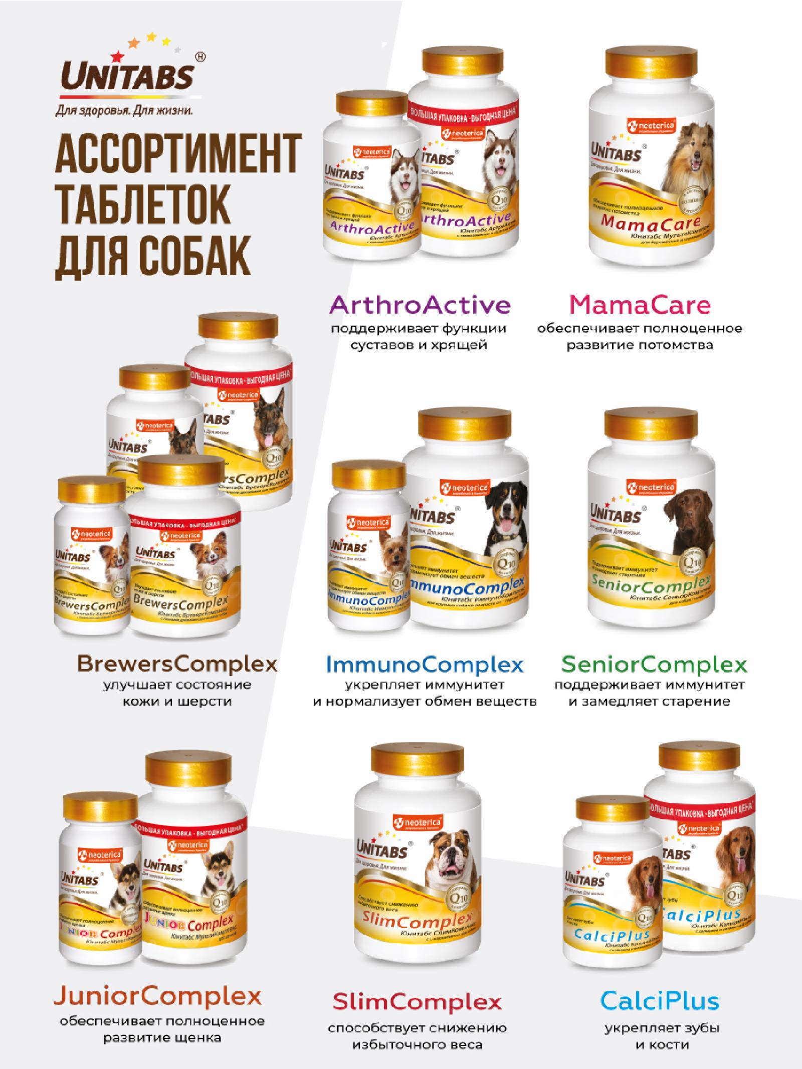 Unitabs Витамины BrewersComplex с Q10 для круп собак 200 таб. U2022 0.357 кг 60922